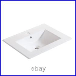 30 Bathroom Vanity with Sink, Radar Sensing Light, Large Storage Space black
