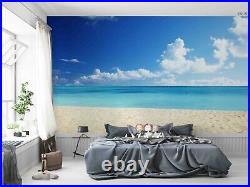 3D Blue Sky Sea Beach Scenery Self-adhesive Removable Wallpaper Murals Wall