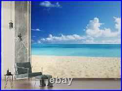 3D Blue Sky Sea Beach Scenery Self-adhesive Removable Wallpaper Murals Wall