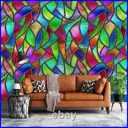 3D Geometric Colorful Glasses Self-adhesive Removable Wallpaper Murals Wall