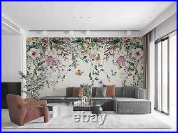 3D Hand Drawn Floral Butterfly Self-adhesive Removable Wallpaper Murals Wall 50