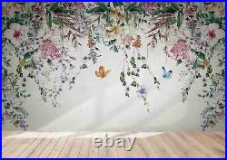 3D Hand Drawn Floral Butterfly Self-adhesive Removable Wallpaper Murals Wall 50