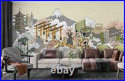 3D Japanese Style Landscape Self-adhesive Removable Wallpaper Murals Wall 207