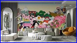 3D Japanese Style Landscape Self-adhesive Removable Wallpaper Murals Wall 220