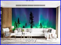 3D Woods Aurora Borealis Green Self-adhesive Removable Wallpaper Murals Wall 228
