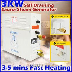 3KW Bathroom Sauna Spa Shower Self-Draining Steam Generator in Wet Steam Room