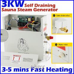 3KW Bathroom Self-Draining Steam Generator Sauna Spa Shower in Wet Steam Room