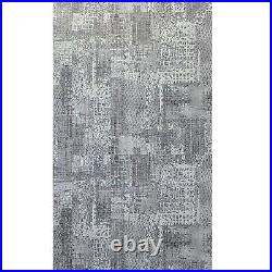 Abstract Modern Embossed black white metallic faux fabric textured wallpaper 3D