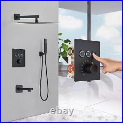Bathroom 101216 3-Way Thermostatic Rainfall Shower Faucet Set WithTub Spout