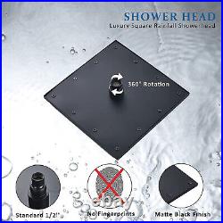 Bathroom LED 8101216 Rainfall Shower Faucet WithHand Shower Wall Mounted