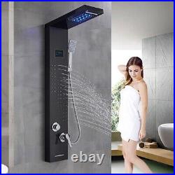 Bathroom Shower Panel Tower System Rain&Waterfall Massage Jets Stainless Steel