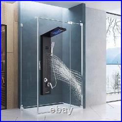 Bathroom Shower Panel Tower System Rain&Waterfall Massage Jets Stainless Steel