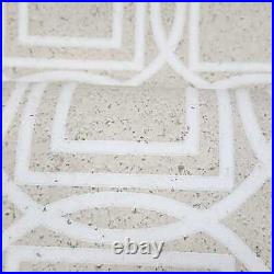 Beige Cream white trellis square circle geometric lines natural cork wallpaper