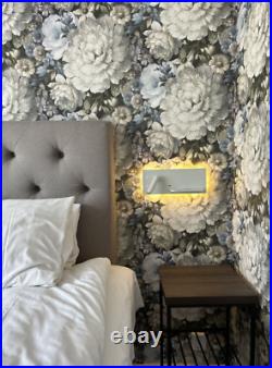 Black Gray blue green beige floral Watercolor flowers wallpaper rolls 3D CN30100