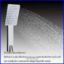 Black LED Shower Panel Tower System Set Rain&Waterfall Head Massage Body Spa Jet