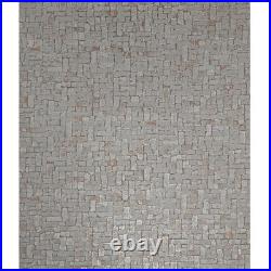 Brass coper metallic faux small brick stone tiles textured modern wallpaper roll