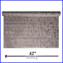 Bronze metallic textured faux fabric sisal grasscloth lines Wavy Wallpaper rolls
