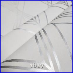 Brooklyn Diamond light gray off white silver metallic trellis line geo Wallpaper