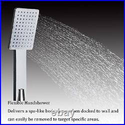 Brushed Nickel LED Shower Panel Tower System Massage Jets WithHand Shower