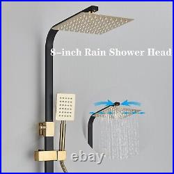 Display Shower Faucet Set Bathroom Fixtures Faucet Thermostatic Valve Black&Gold
