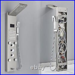 ELLO&ALLO Shower Panel Tower LED Rainfall Waterfall Massage System with Body Jet