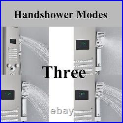 ELLO&ALLO Shower Panel Tower LED Rainfall Waterfall Massage System with Body Jet