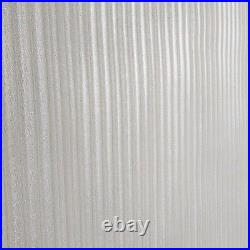 Embossed Contemporary Plain white cream faux fabric lines textured wallpaper 3D