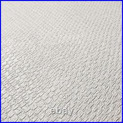 Embossed Modern grayish off white faux woven fabric textured wallpaper