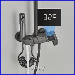 Exposed Shower Faucet Set Shower System With Temperature Display With Valve