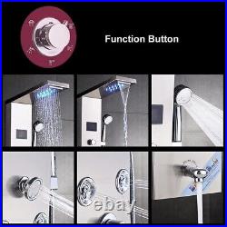 FUZ Contemporary Shower Panel Tower System Stainless Steel 6-Function Faucet LED