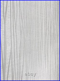 Flock Modern Flocked Wallpaper Off White Textured Flocking Velvet Lines Waves 3D