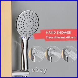 Gold Stainless Steel Shower Panel Tower System Rainfall Head Massage Body Jets
