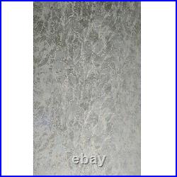 Grayish green gold metallic faux plaster stone texture modern textured wallpaper