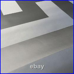 Greek Key Gray Silver Metallic Shiny Geometric Wallpaper