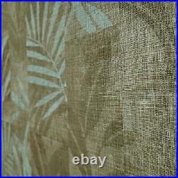 Green bronze Textured herbal floral leaves faux fabric patchwork tiles Wallpaper
