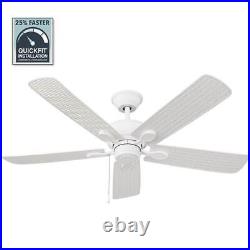 Hampton Bay Ceiling Fan 14.40x52 Matte White withReversible Motor Wet Rated