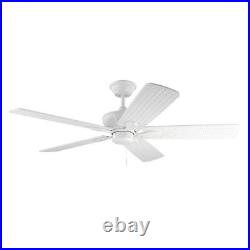 Hampton Bay Ceiling Fan 14.40x52 Matte White withReversible Motor Wet Rated