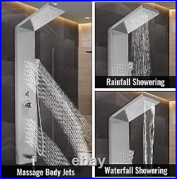 Happybuy Shower Panel Tower System Stainless Steel Multi-Function Shower Panel