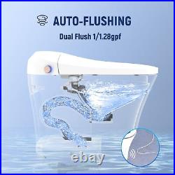 Heated Seat Auto-flush One Piece Smart Toilet Bidet Warm Water Dryer Pre-Wet