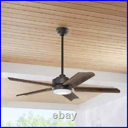 Home Decorators Hansfield 56 in. Wet Rated Natural Iron Ceiling Fan