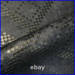 Honeycomb dots Black Bronze Metallic textured square ornaments Wallpaper roll 3D