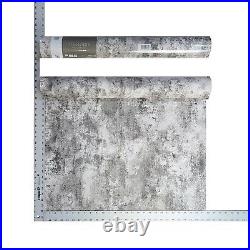 Industrial White Gray Black Silver faux plaster fabric modern textured wallpaper