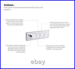 KOHLER 26347-9-CP Anthem Digital Thermostatic Valve Control Panel, Three-Outlet