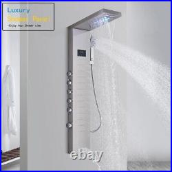 LED Brushed Nickel Shower Panel Tower Multi-Function Shower Spout For Home Hotel