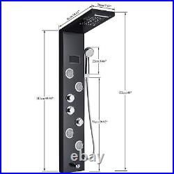 LED Rainfall Shower Panel Tower Stainless Steel Massage System Bathroom Fixtures