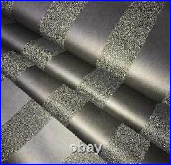 Luxury Glassbeads Metallic Gray Brass Black Striped Glass beads Wallpaper