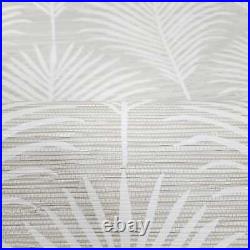 Marco Allover tan cream off white palm branch faux grasscloth textured wallpaper