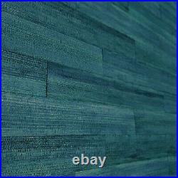 Marine blue heavy vinyl faux Husky Banana textured striped wallpaper modern roll