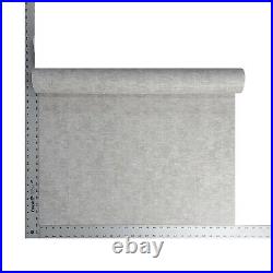 Modern Gray Silver Metallic faux sisal grasscloth fabric textured wallpaper roll
