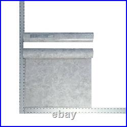 Modern Gray silver metallic faux cement concrete plaster textured wallpaper roll